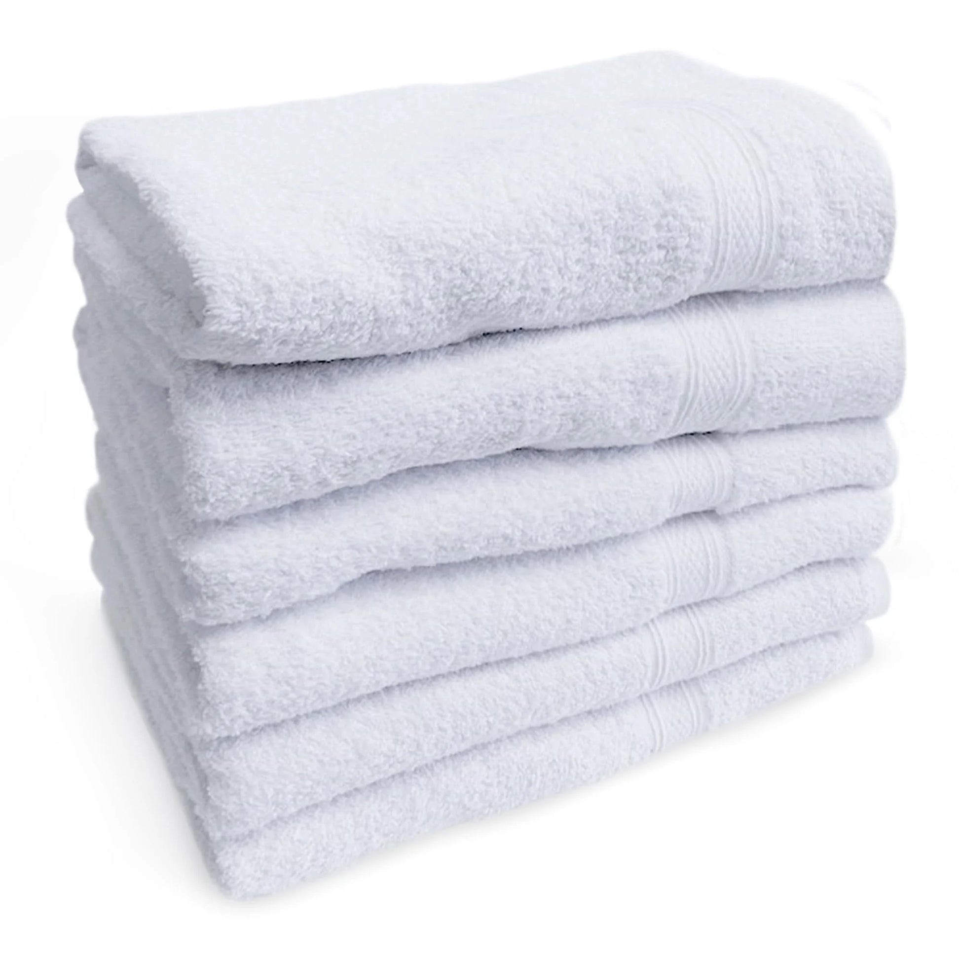 20X40 Gym Towel Set, Lightweight Quick Drying Bath Towel - White, 6 Pcs