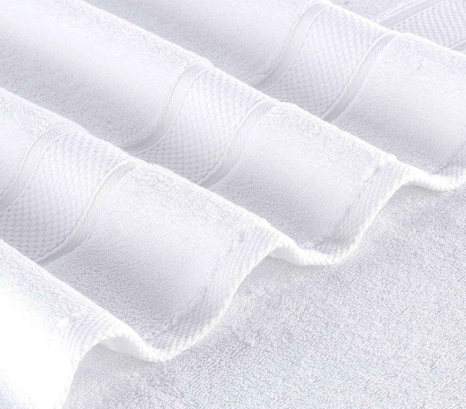 - Hotel Quality Turkish Towel Set for Bathroom (4 Pcs Hand Towel Set, Pure White)