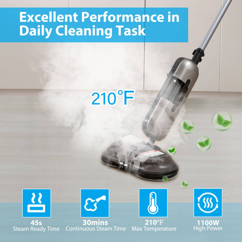 1100W Handheld Detachable Multipurpose Steam Cleaner with LED Headlights