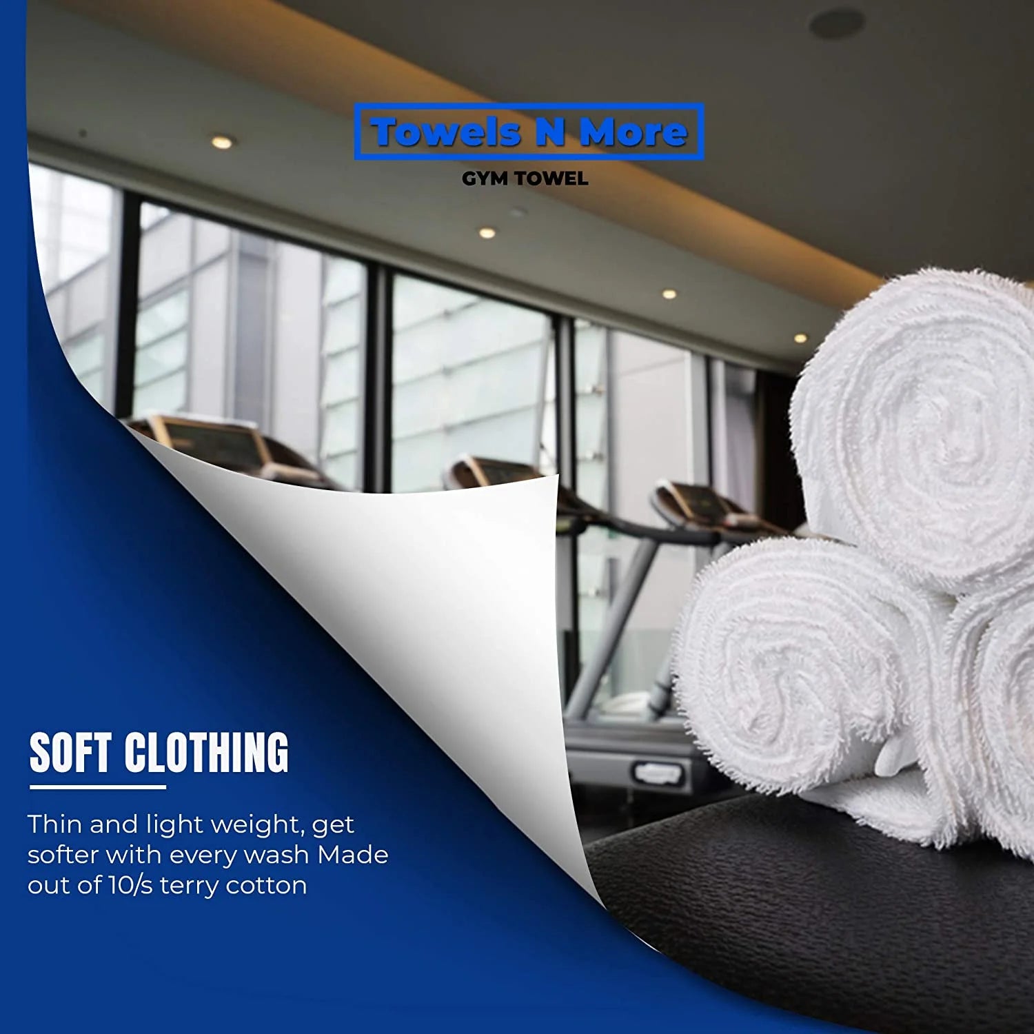 20X40 Gym Towel Set, Lightweight Quick Drying Bath Towel - White, 6 Pcs