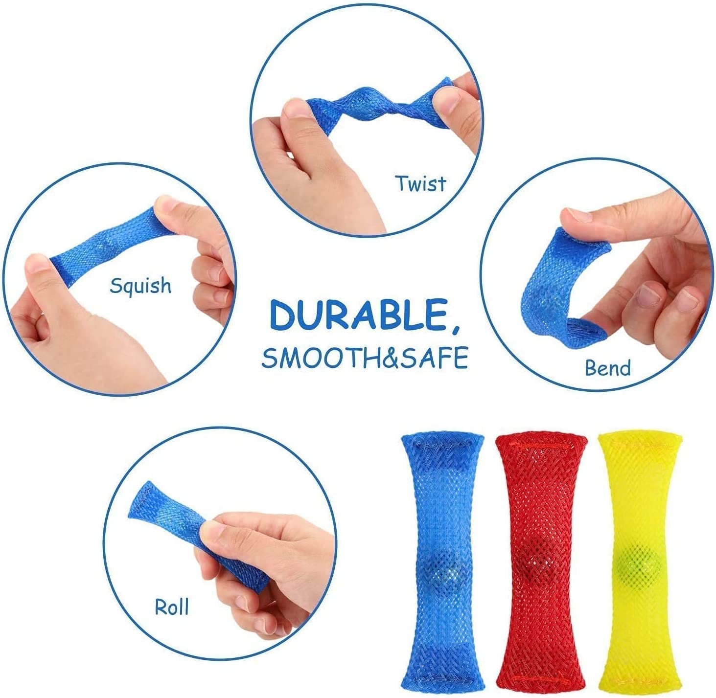 25 Combinations Fidget Toy,Autism Special Needs Stress Reliever Silicone Stress Reliever Toy,Squeeze Toy (Purple Blue)…… (Purple Blue)