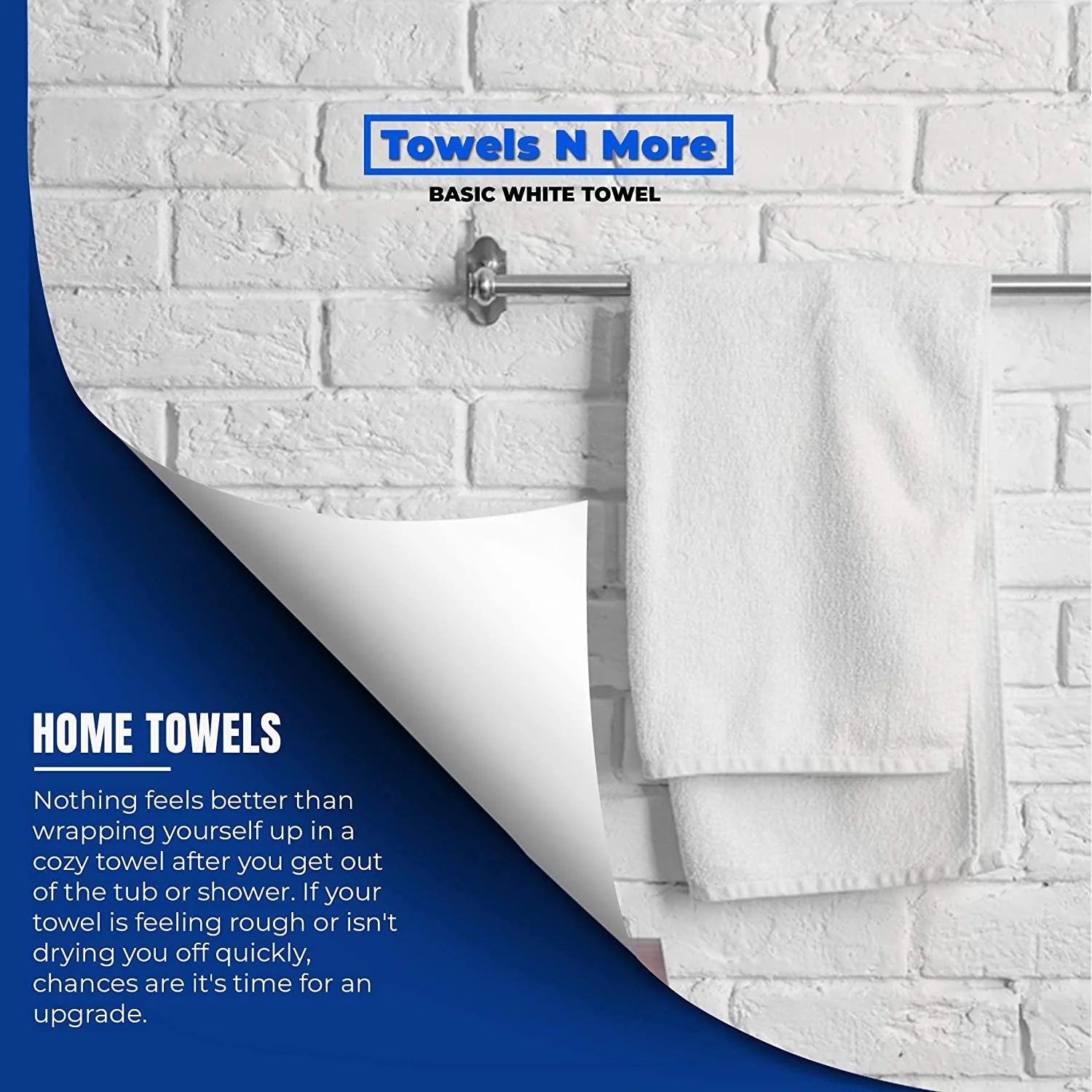 20X40 Gym Towel Set, Lightweight Quick Drying Bath Towel - White, 6 Pcs