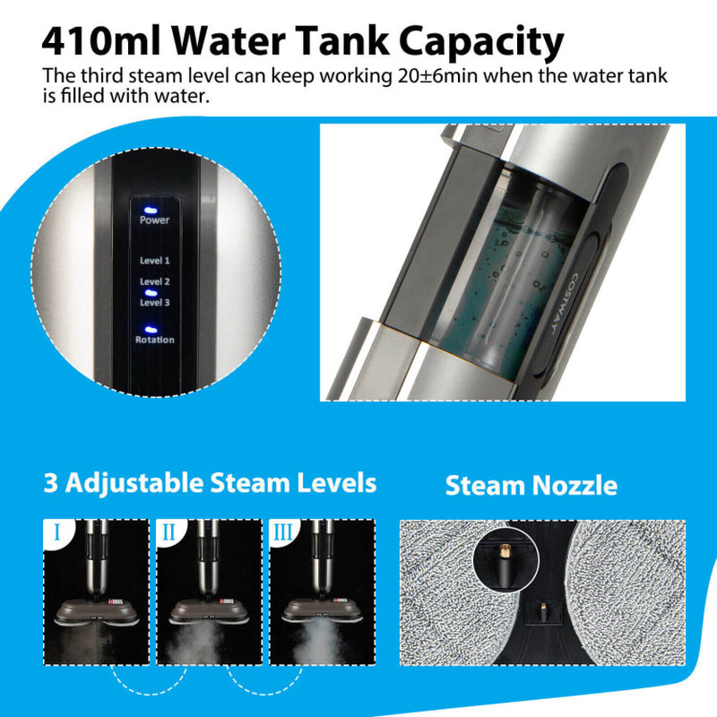 1100W Handheld Detachable Multipurpose Steam Cleaner with LED Headlights