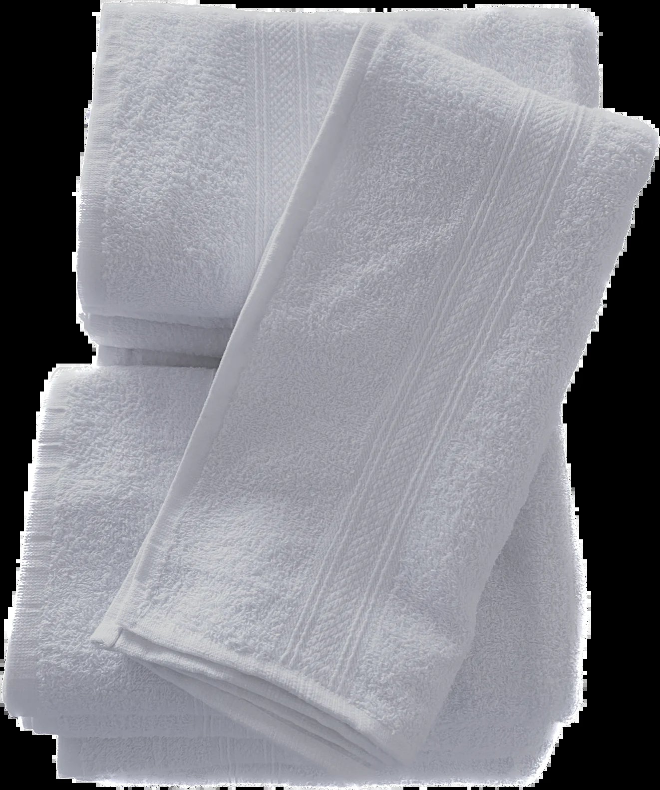 20X40 Gym Towel Set, Lightweight Quick Drying Bath Towel - White, 6 Pcs
